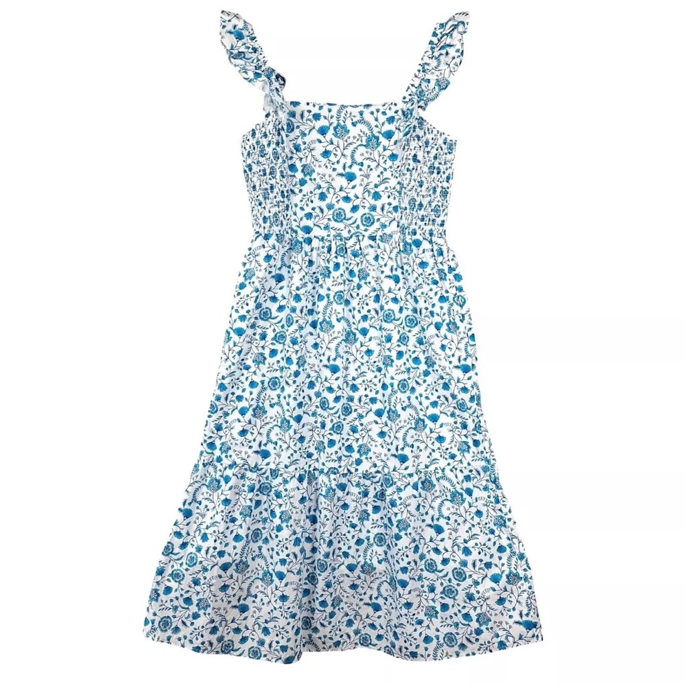 Draper James Blue Floral Midi Dress